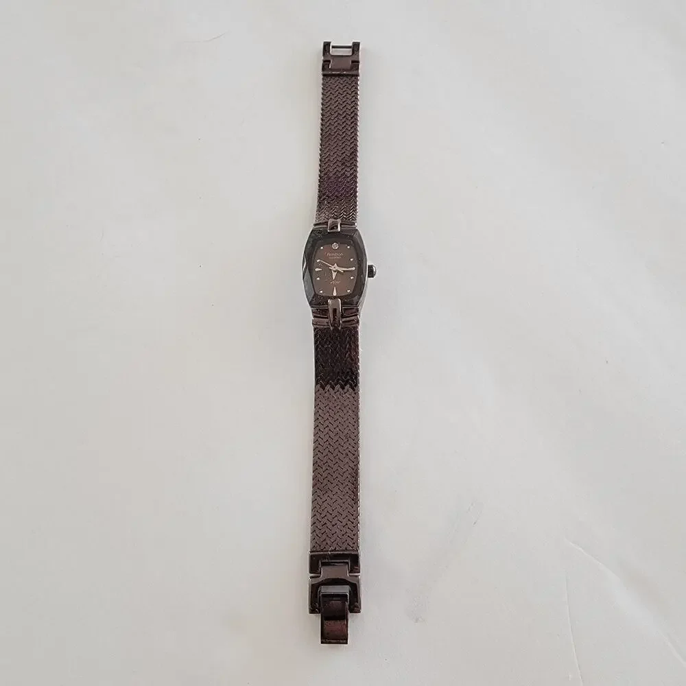 Armitron Womens Watch Brown Dial 25mm Brown Case Mesh Bracelet Quartz Diamond